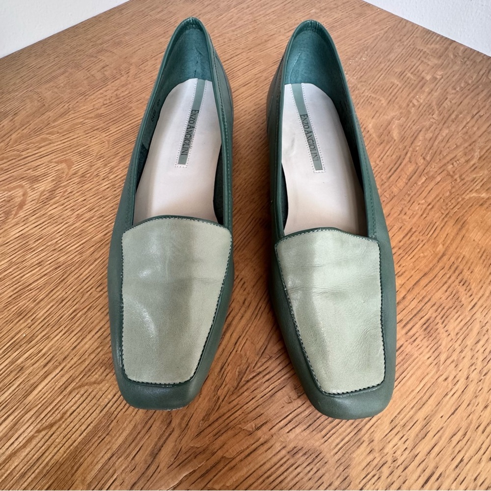Enzo Angiolini Green Flats Modern Slip-On Loafers